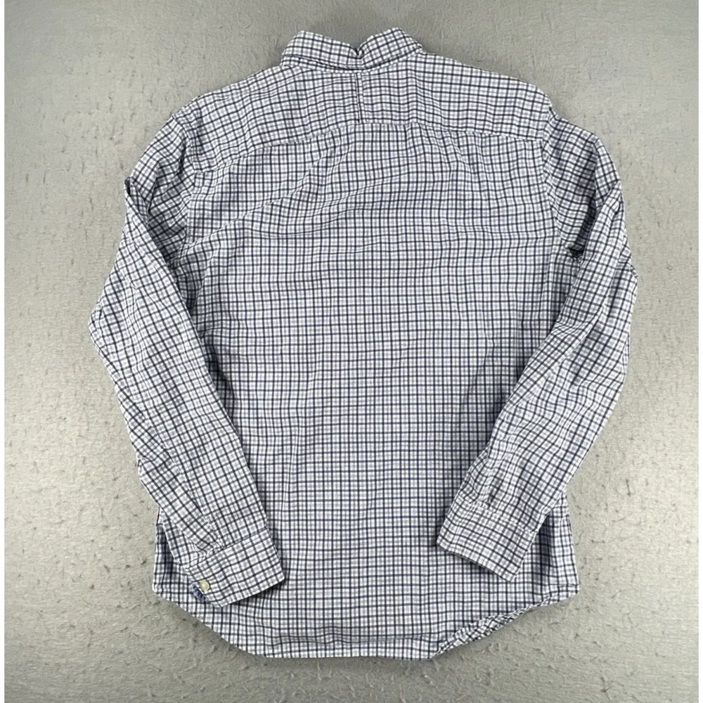 Banana Republic Navy Blue & Green Check Grant Fit Button Down Shirt Mens Medium